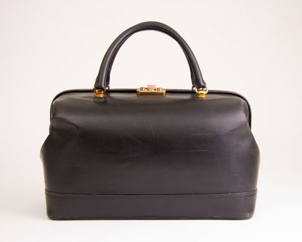 Vintage Black Leather Case by Gucci c.1950
